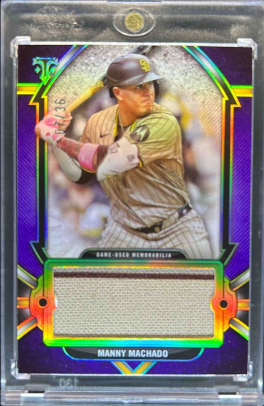 Manny Machado 2024 Topps Triple Threads #SJR-MMA Single Jumbo Relics - Amethyst /36 RAW