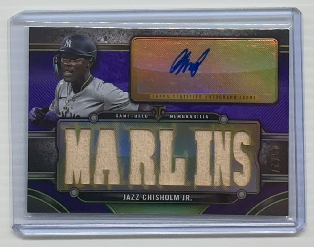 Jazz Chisholm Jr. 2024 Topps Triple Threads #TTAR-JAZ2 Autographs Relics - Amethyst /27 RAW