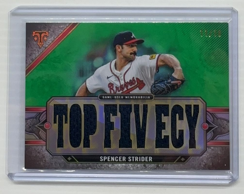 Spencer Strider 2024 Topps Triple Threads #TTR-STR4 Relics - Emerald /18 RAW