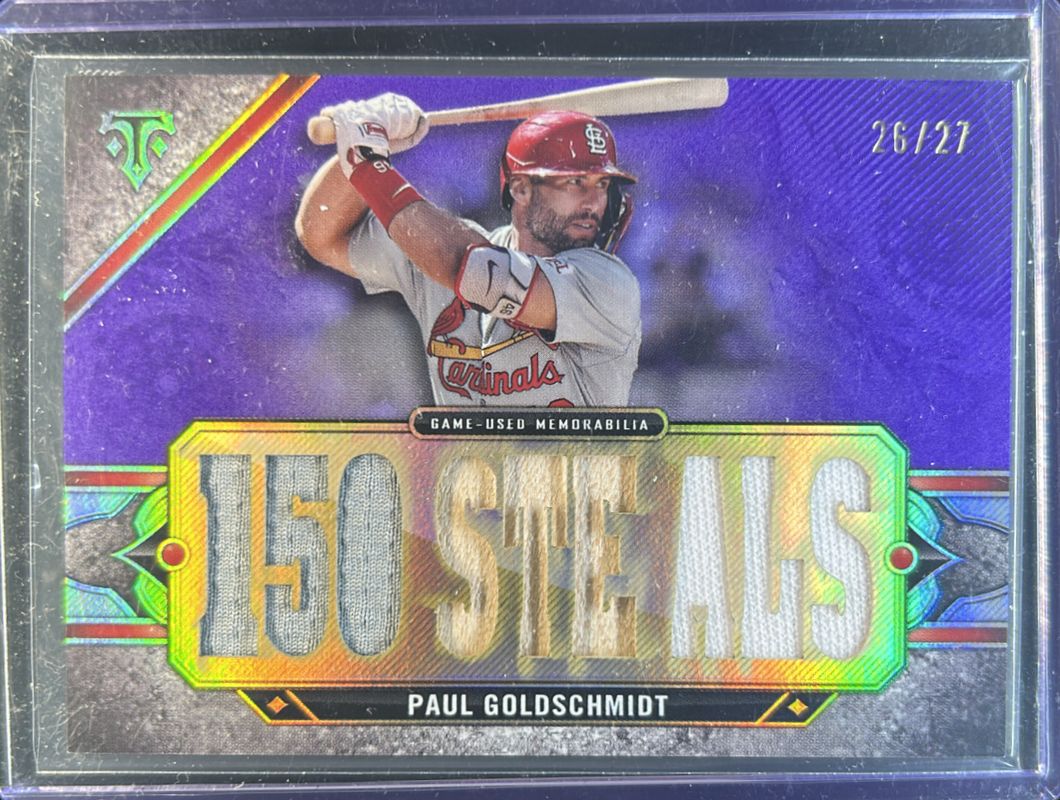 Paul Goldschmidt 2024 Topps Triple Threads #TTR-PG4 Relics - Amethyst /27 RAW