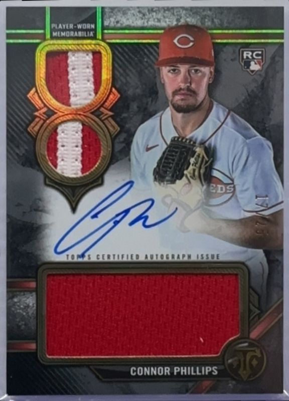 Connor Phillips 2024 Topps Triple Threads #RAR-CP Rookie Autographed Relics - Onyx /25 RAW