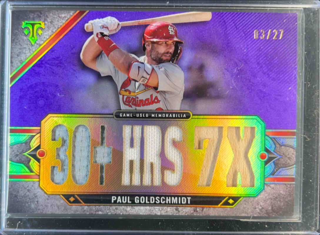 Paul Goldschmidt 2024 Topps Triple Threads #TTR-PG2 Relics - Amethyst /27 RAW
