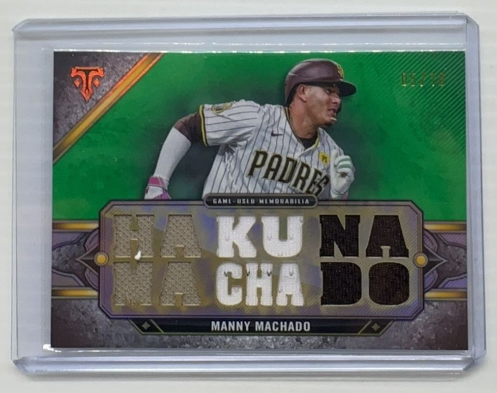 Manny Machado 2024 Topps Triple Threads #TTR-MM5 Relics - Emerald /18 RAW