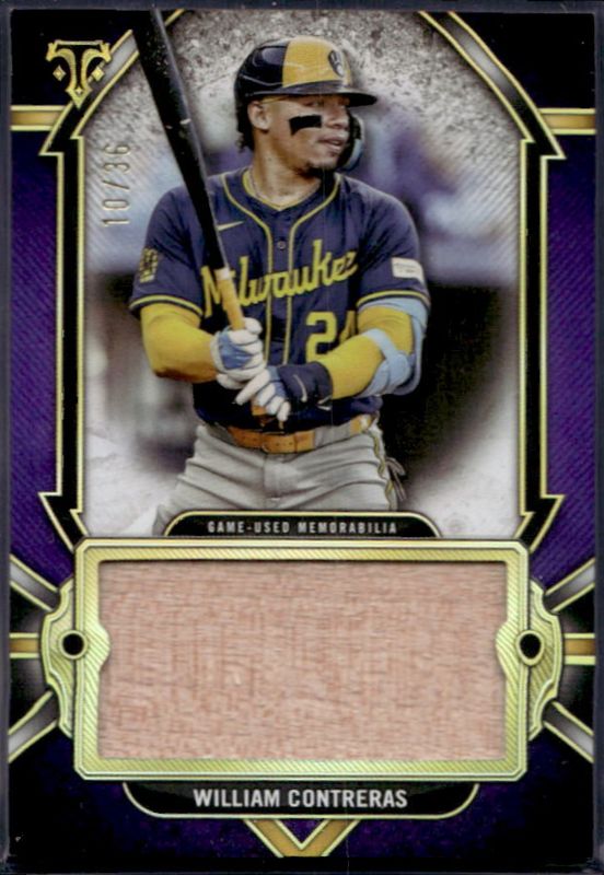 William Contreras 2024 Topps Triple Threads #SJR-WC Single Jumbo Relics - Amethyst /36 RAW