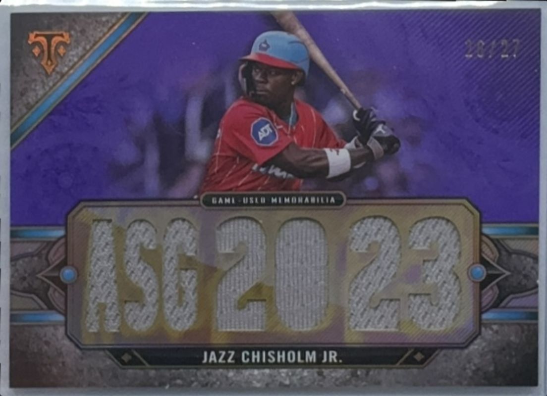 Jazz Chisholm Jr. 2024 Topps Triple Threads #TTR-JAZ1 Relics - Amethyst /27 RAW