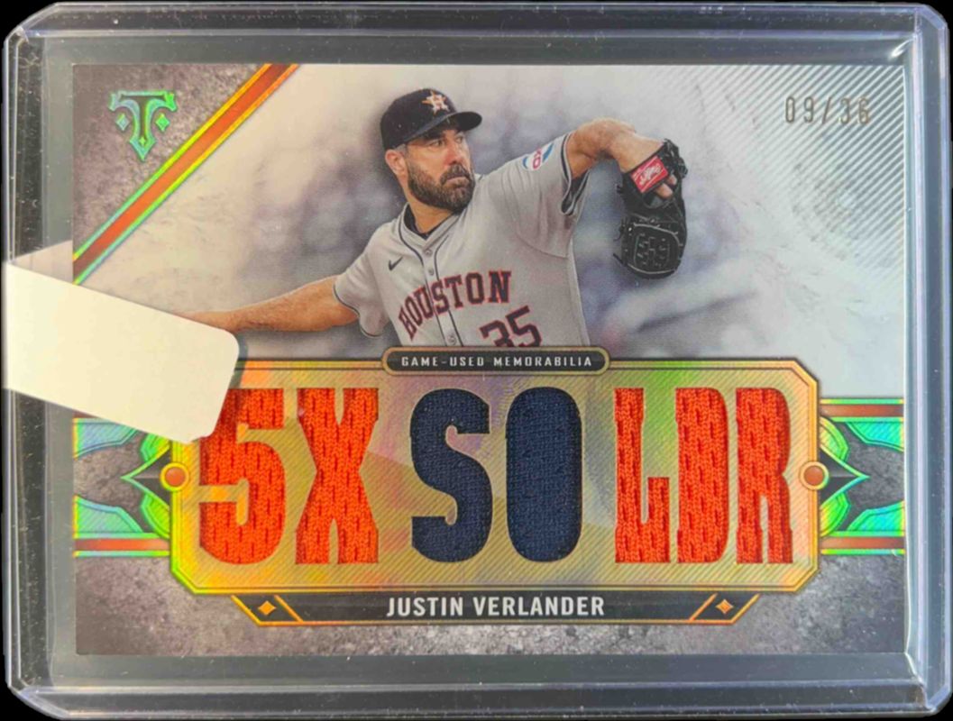 Justin Verlander 2024 Topps Triple Threads #TTR-JVE3 Relics /36 RAW