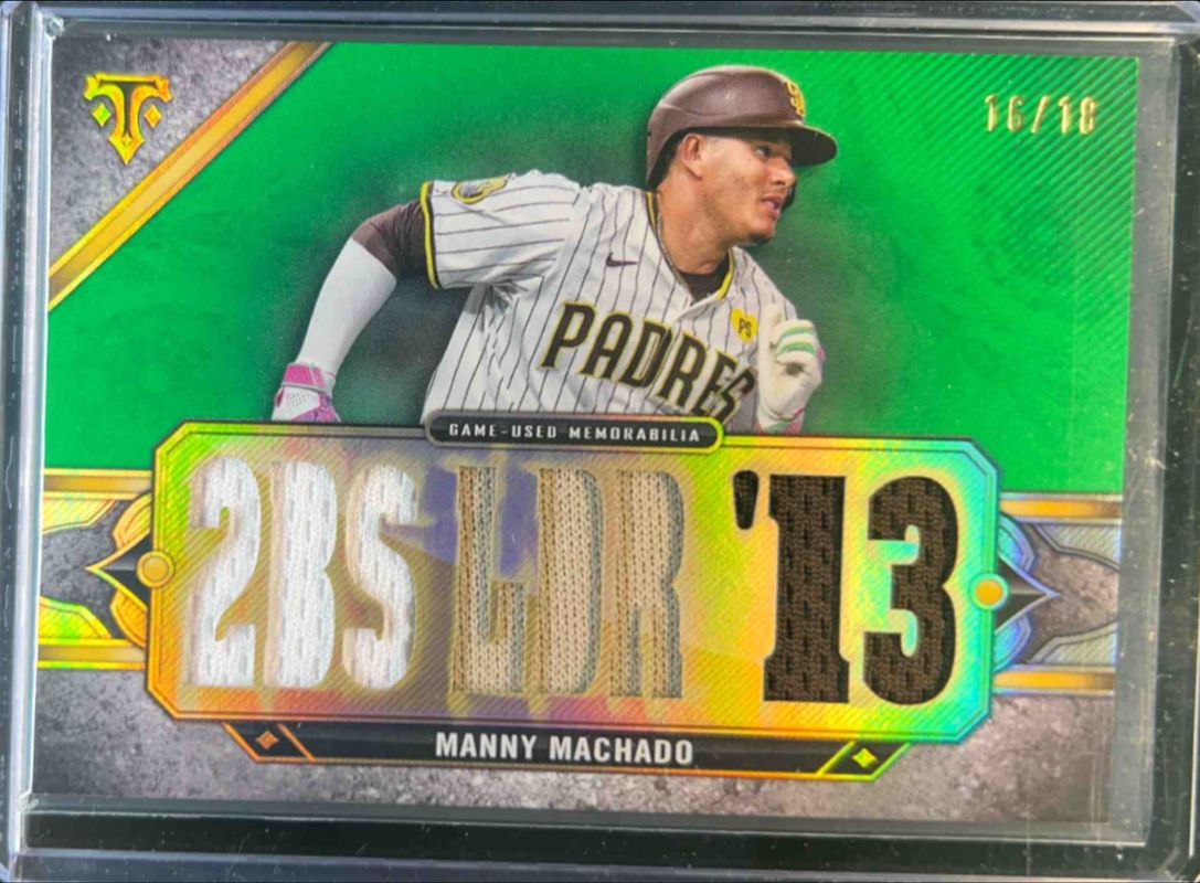 Manny Machado 2024 Topps Triple Threads #TTR-MM4 Relics - Emerald /18 RAW