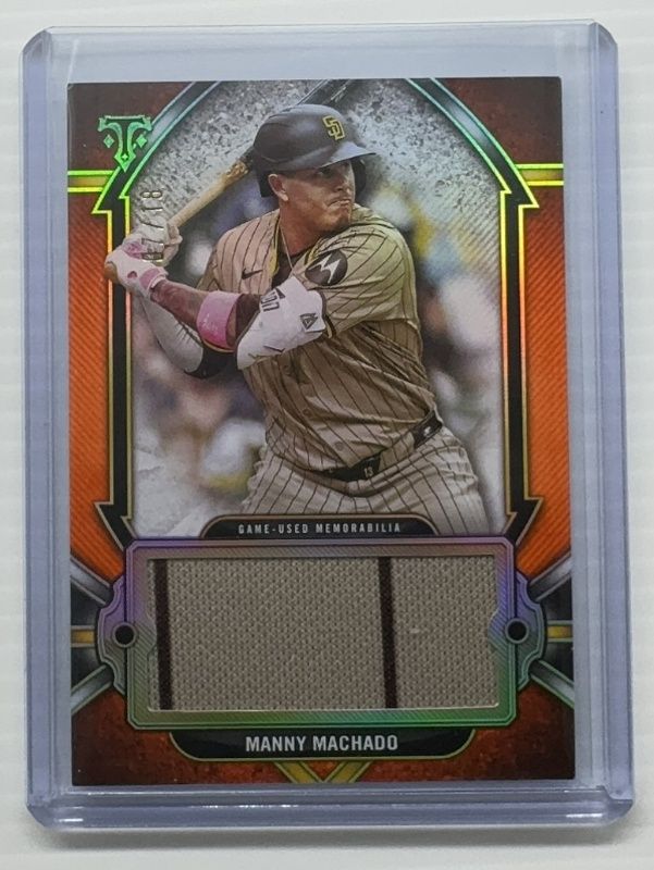 Manny Machado 2024 Topps Triple Threads #SJR-MMA Single Jumbo Relics - Amber /18 RAW