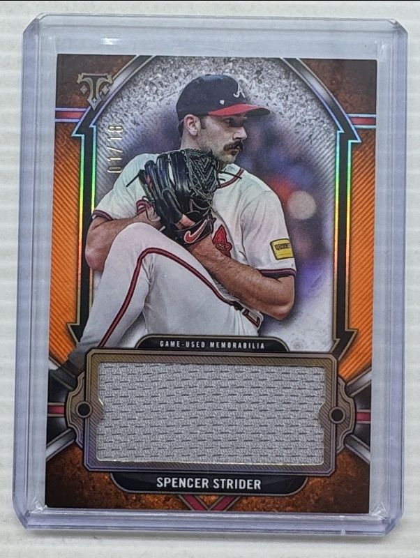 Spencer Strider 2024 Topps Triple Threads #SJR-SS2 Single Jumbo Relics - Amber /18 RAW