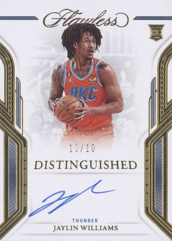 Jaylin Williams 2022 Flawless #DA-JYW Distinguished Autographs - Gold /10 Rookie RAW