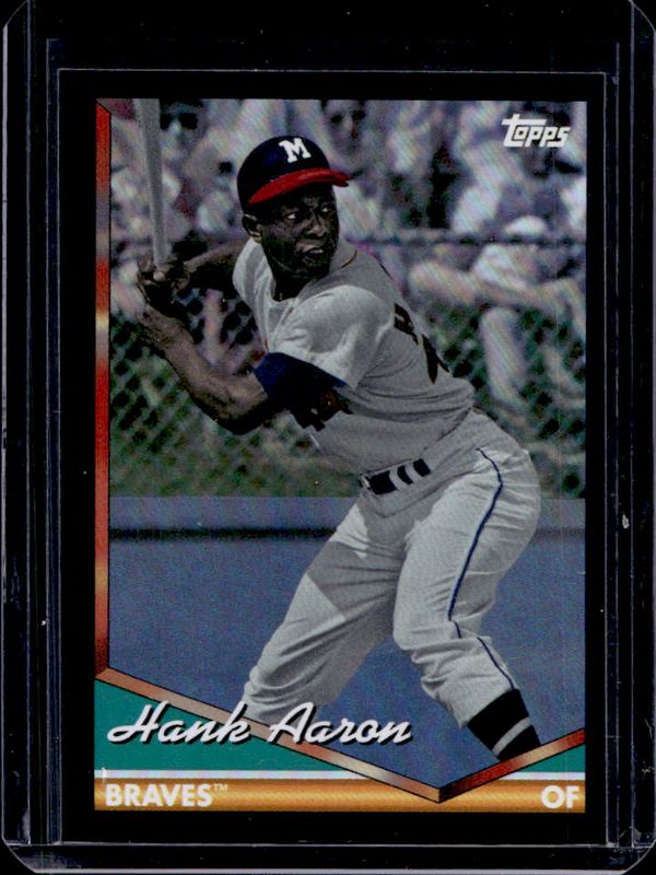 Hank Aaron 2024 Topps Archives #296 Black Foilboard Price Guide