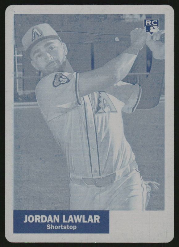 Jordan Lawlar 2024 Topps Archives #91 Cyan Printing Plate /1 Rookie RAW