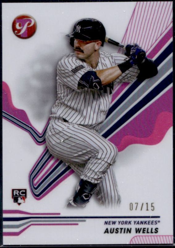 Austin Wells 2024 Topps Pristine #177 Pink Refractor /15 Rookie RAW