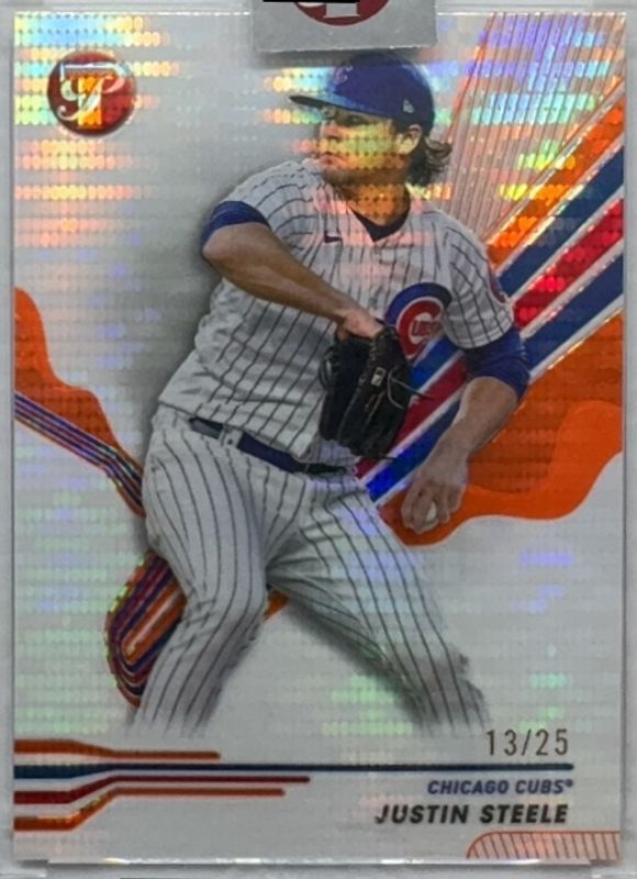 Justin Steele 2024 Topps Pristine #37 Pristine Orange Refractor /25 RAW