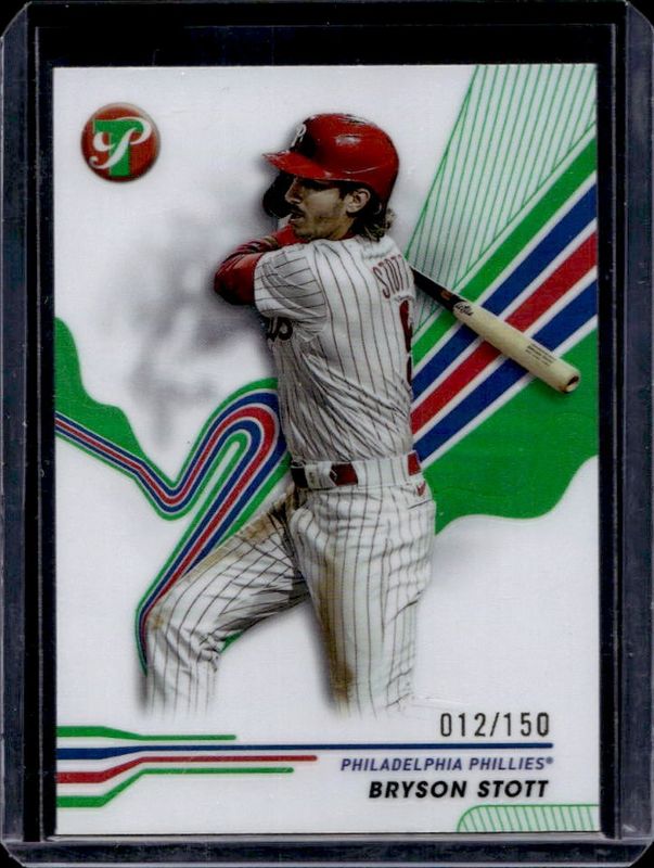 Bryson Stott 2024 Topps Pristine #197 Green Refractor /150 RAW