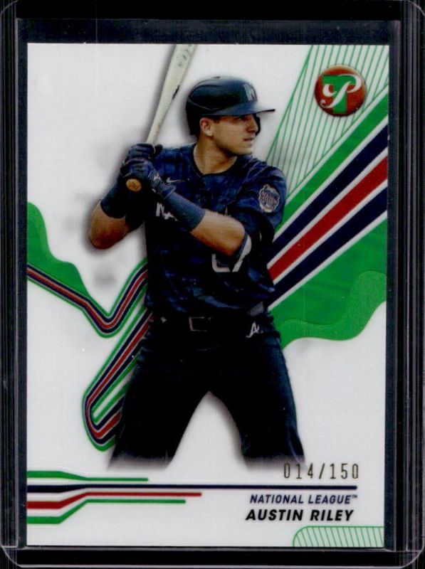 Austin Riley 2024 Topps Pristine #270 Green Refractor /150 RAW