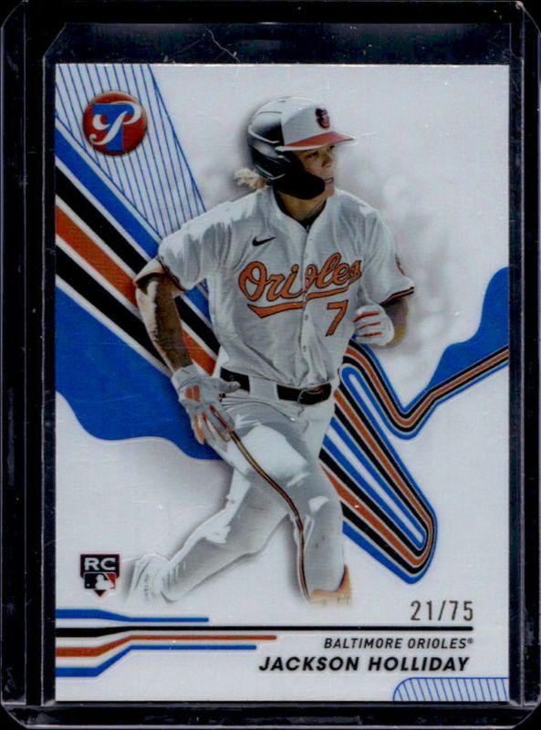 Jackson Holliday 2024 Topps Pristine #79 Blue Refractor /75 Rookie RAW