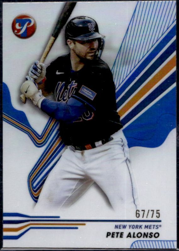 Pete Alonso 2024 Topps Pristine #190 Blue Refractor /75 RAW