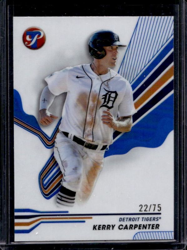 Kerry Carpenter 2024 Topps Pristine #72 Blue Refractor /75 RAW