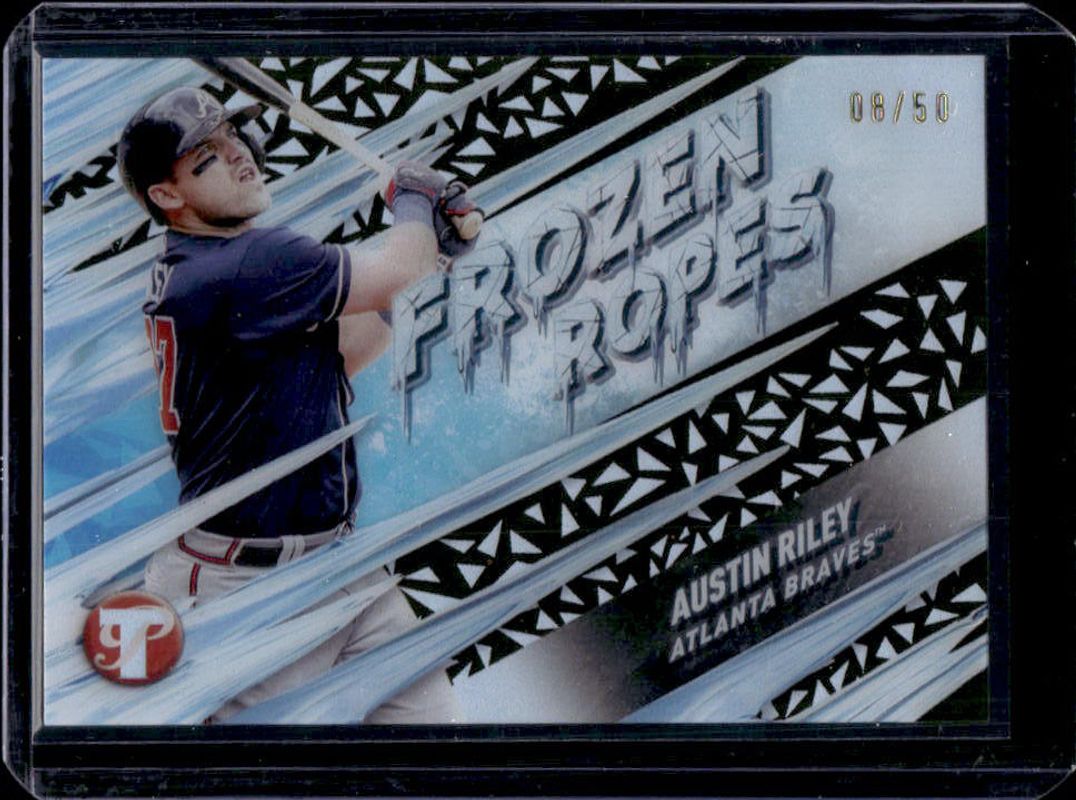 Austin Riley 2024 Topps Pristine #FR-14 Frozen Ropes - Gold Refractor /50 RAW