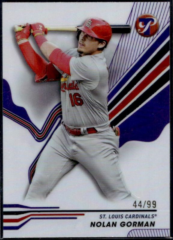 Nolan Gorman 2024 Topps Pristine #220 Purple Refractor /99 RAW