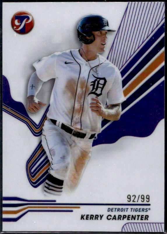 Kerry Carpenter 2024 Topps Pristine #72 Purple Refractor /99 RAW