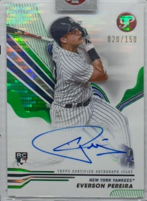 Everson Pereira 2024 Topps Pristine #PA-EP Pristine Autographs - Green Pristine Refractor /150 Rookie RAW