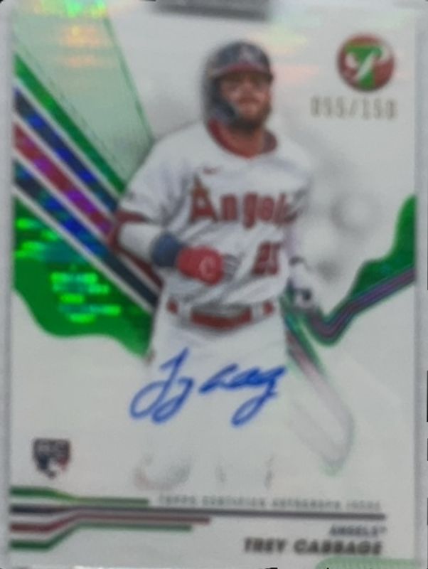 Trey Cabbage 2024 Topps Pristine #PA-TC Pristine Autographs - Green Pristine Refractor /150 Rookie RAW
