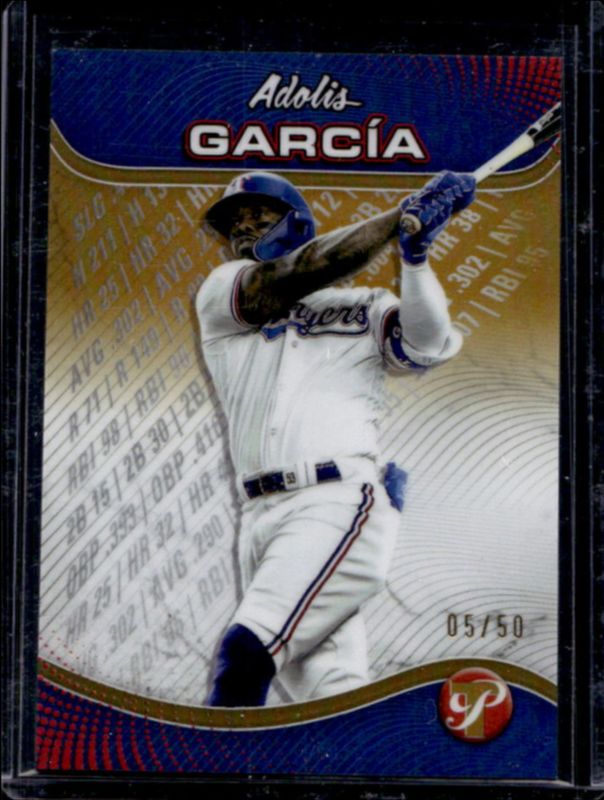 Adolis Garcia 2024 Topps Pristine #PP-6 Pristine Production - Gold Refractor /50 RAW