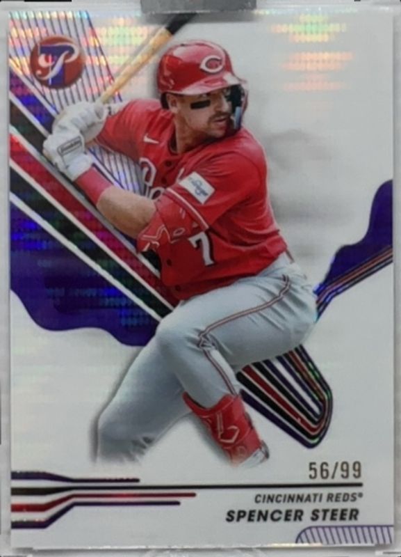 Spencer Steer 2024 Topps Pristine #64 Pristine Purple Refractor /99 RAW