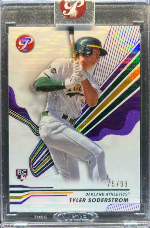 Tyler Soderstrom 2024 Topps Pristine #195 Pristine Purple Refractor /99 Rookie RAW