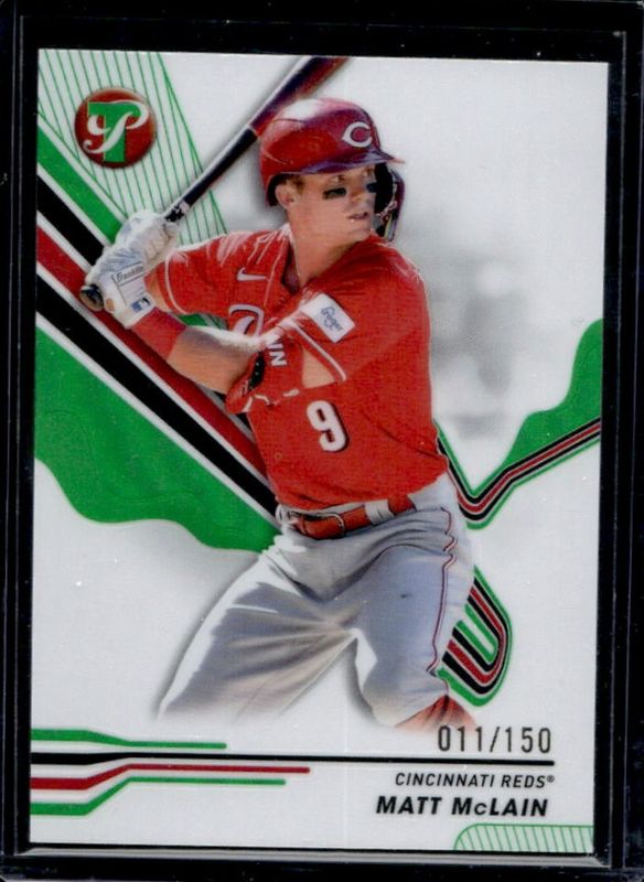 Matt McLain 2024 Topps Pristine #55 Green Refractor /150 RAW