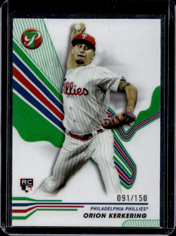Orion Kerkering 2024 Topps Pristine #125 Green Refractor /150 Rookie RAW
