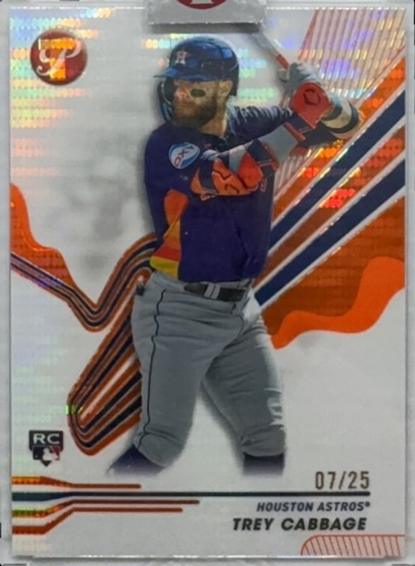 Trey Cabbage 2024 Topps Pristine #92 Pristine Orange Refractor /25 Rookie RAW