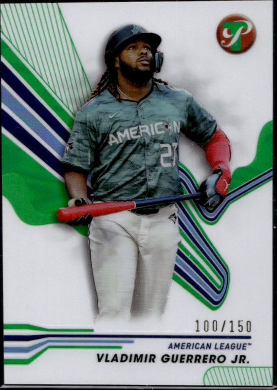 Aaron Judge / Bobby Witt Jr. / Vladimir Guerrero Jr. 2024 Topps Pristine #289 Green Refractor /150 RAW