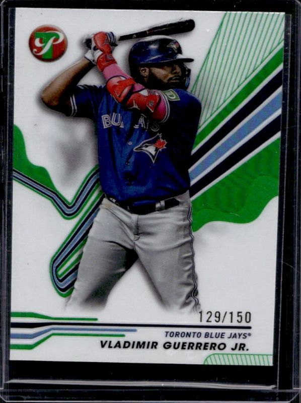 Aaron Judge / Bobby Witt Jr. / Vladimir Guerrero Jr. 2024 Topps Pristine #219 Green Refractor /150 RAW