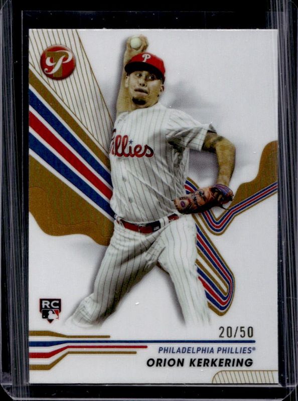 Orion Kerkering 2024 Topps Pristine #125 Gold Refractor /50 Rookie RAW
