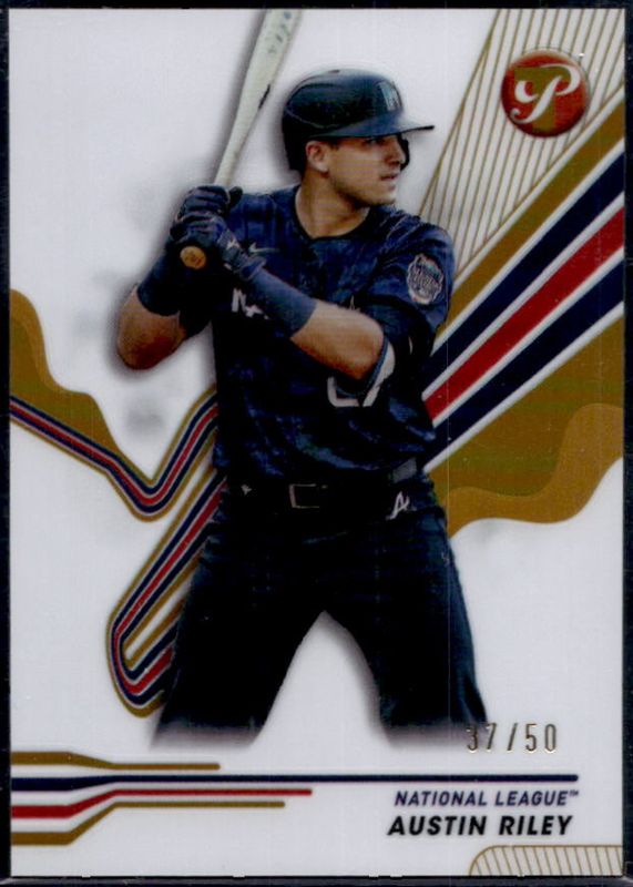 Austin Riley 2024 Topps Pristine #270 Gold Refractor /50 RAW