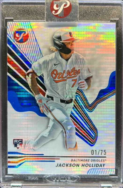 Jackson Holliday 2024 Topps Pristine #79 Pristine Blue Refractor /75 Rookie RAW