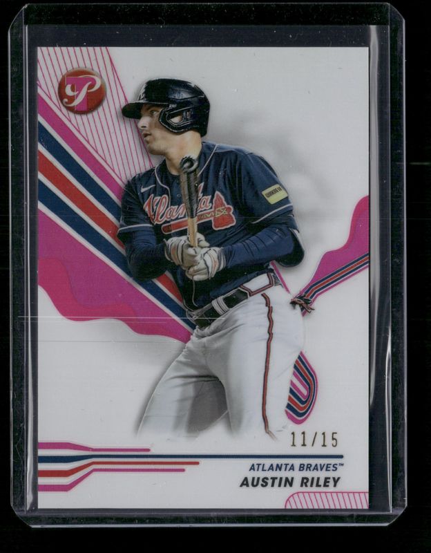 Austin Riley 2024 Topps Pristine #69 Pristine Pink Refractor /15 RAW