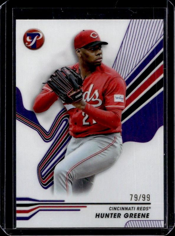 Hunter Greene 2024 Topps Pristine #56 Purple Refractor /99 RAW