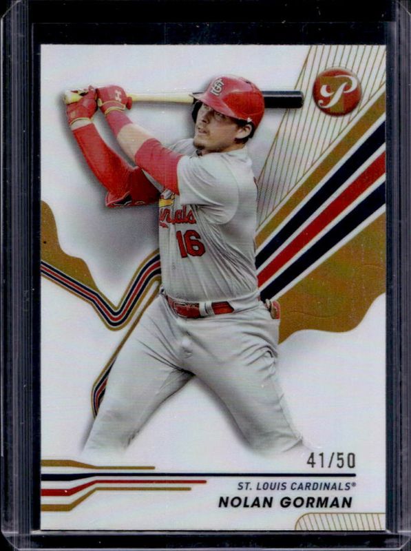 Nolan Gorman 2024 Topps Pristine #220 Gold Refractor /50 RAW
