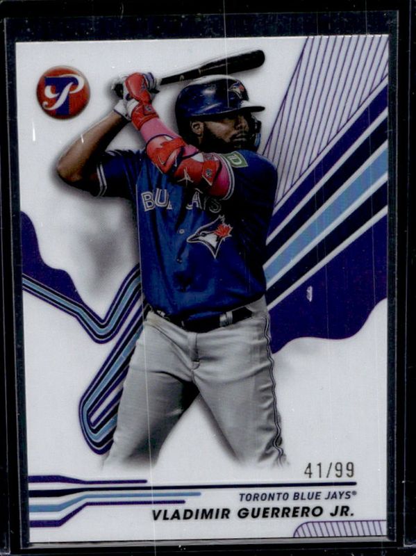 Aaron Judge / Bobby Witt Jr. / Vladimir Guerrero Jr. 2024 Topps Pristine #219 Purple Refractor /99 RAW