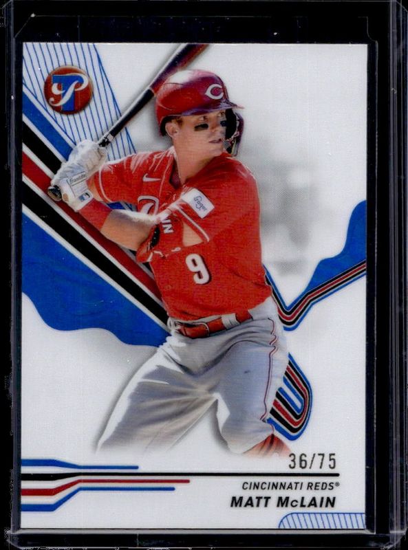 Matt McLain 2024 Topps Pristine #55 Blue Refractor /75 RAW