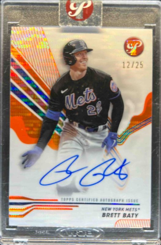 Brett Baty 2024 Topps Pristine #PA-BB Pristine Autographs - Orange Pristine Refractor /25 RAW