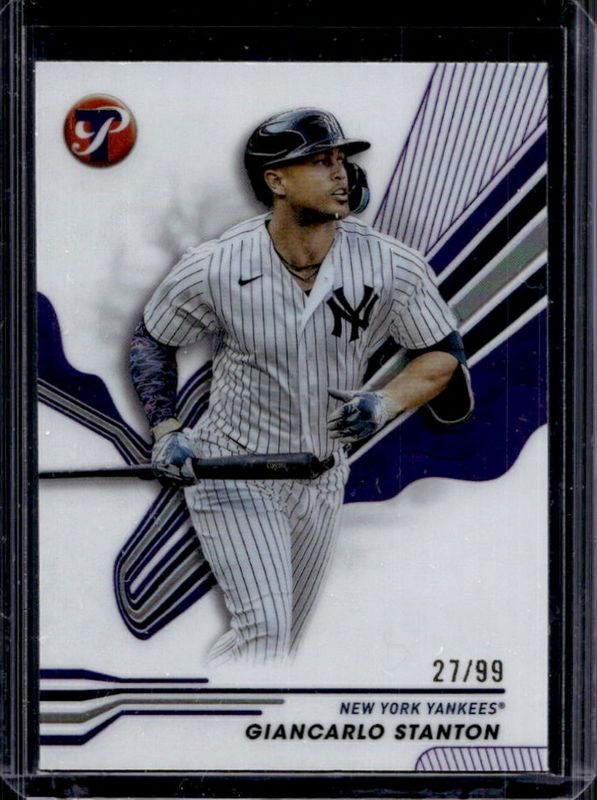Giancarlo Stanton 2024 Topps Pristine #141 Purple Refractor /99 RAW