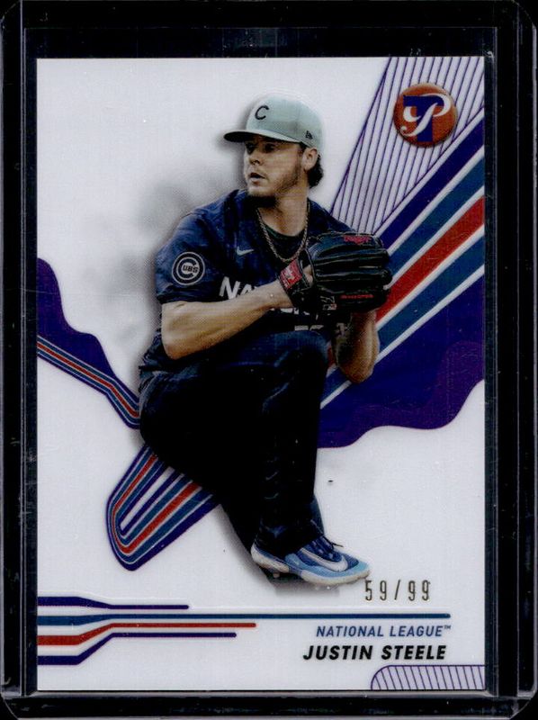 Justin Steele 2024 Topps Pristine #281 Purple Refractor /99 RAW