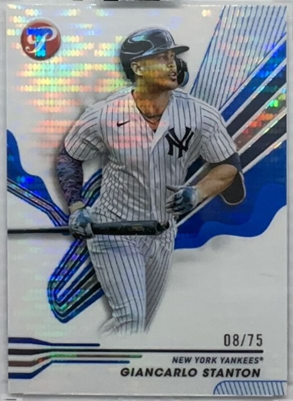 Giancarlo Stanton 2024 Topps Pristine #141 Pristine Blue Refractor /75 RAW