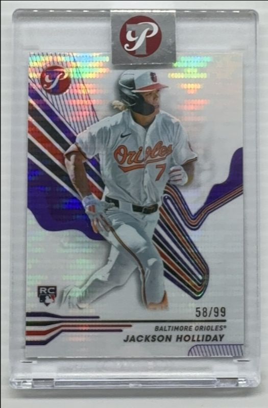 Jackson Holliday 2024 Topps Pristine #79 Pristine Purple Refractor /99 Rookie RAW