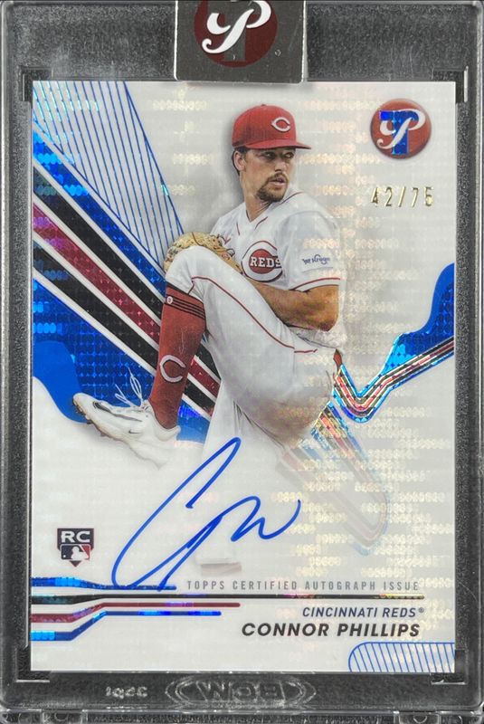 Connor Phillips 2024 Topps Pristine #PA-CP Pristine Autographs - Blue Pristine Refractor /75 Rookie RAW